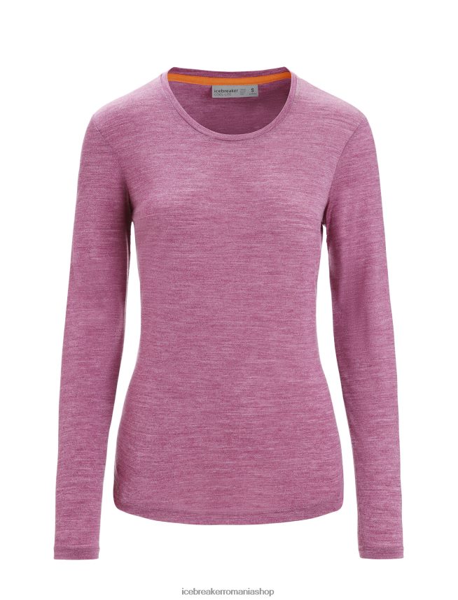 Icebreaker îmbrăcăminte du-te berry heather femei tricou cu mânecă lungă merino sphere ii DL46T691