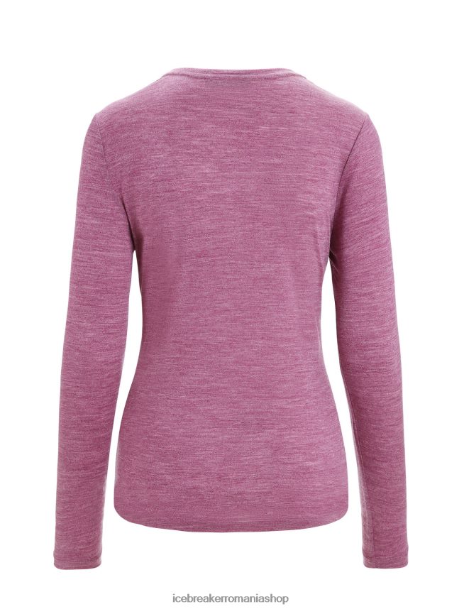 Icebreaker îmbrăcăminte du-te berry heather femei tricou cu mânecă lungă merino sphere ii DL46T691