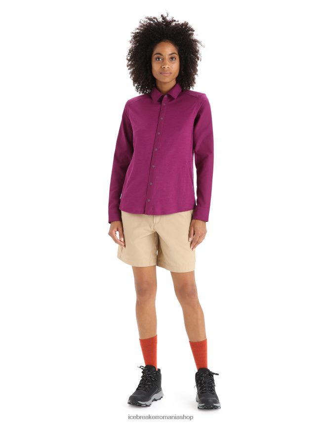 Icebreaker îmbrăcăminte du-te boabe femei top cu mânecă lungă merino hike DL46T692