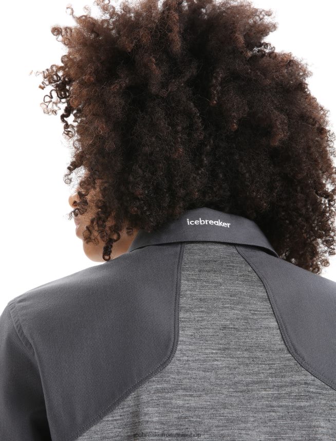 Icebreaker îmbrăcăminte gritstone heather/muson femei top cu mânecă lungă merino hike DL46T693