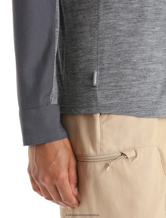 Icebreaker îmbrăcăminte gritstone heather/muson femei top cu mânecă lungă merino hike DL46T693