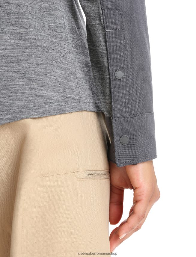 Icebreaker îmbrăcăminte gritstone heather/muson femei top cu mânecă lungă merino hike DL46T693