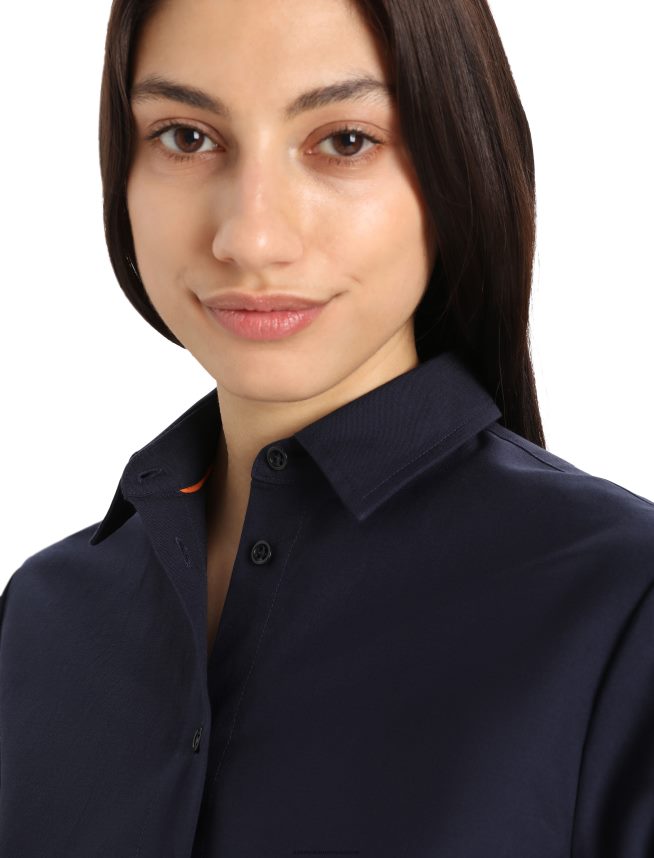 Icebreaker îmbrăcăminte marina de la miezul nopții femei cămașă cu mânecă lungă din merino berlin DL46T887