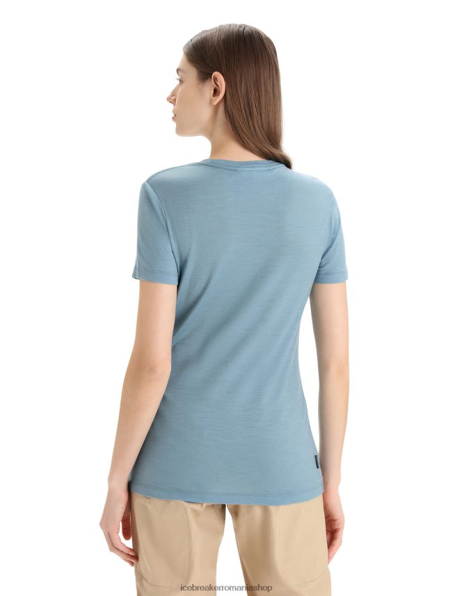 Icebreaker îmbrăcăminte albastru astral femei tricou cu mânecă scurtă merino tech lite ii earth DL46T670