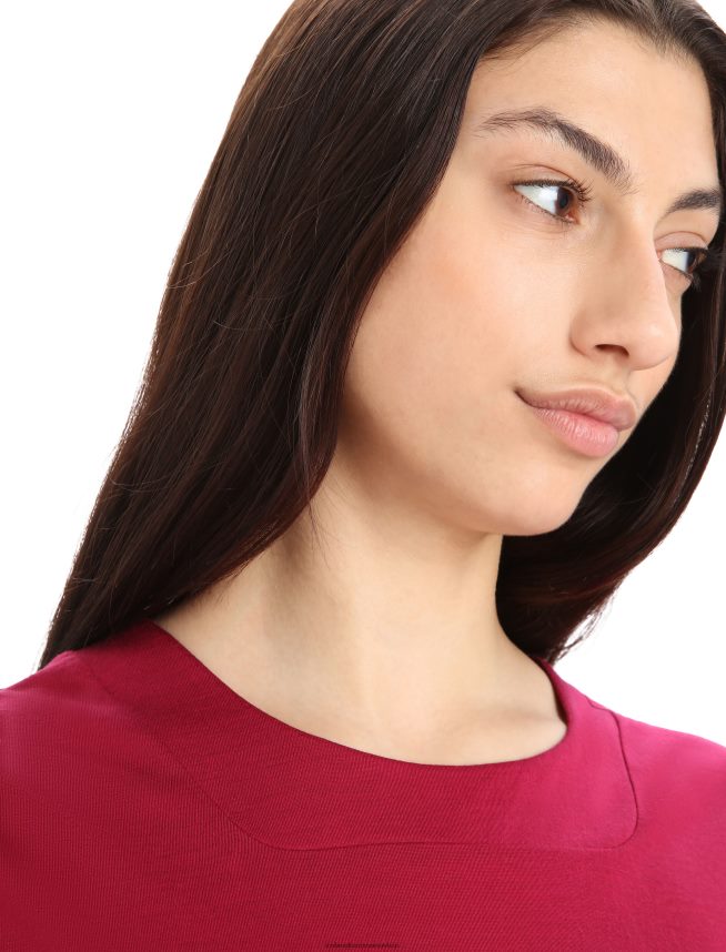 Icebreaker îmbrăcăminte cireșe/espresso femei tricou boxy cu mânecă scurtă din merino zoneknit DL46T892