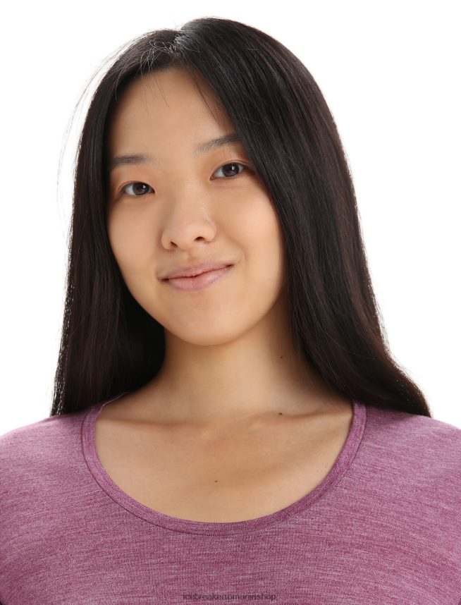 Icebreaker îmbrăcăminte du-te berry heather femei tricou cu mânecă scurtă merino sphere ii DL46T613