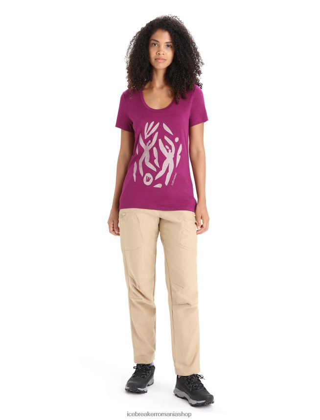 Icebreaker îmbrăcăminte du-te boabe femei merino tech lite ii tricou cu mânecă scurtă sărbătoarea naturii DL46T631