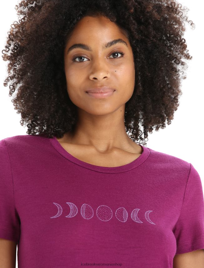 Icebreaker îmbrăcăminte du-te boabe femei tricou cu mânecă scurtă merino tech lite ii faza lunii DL46T614