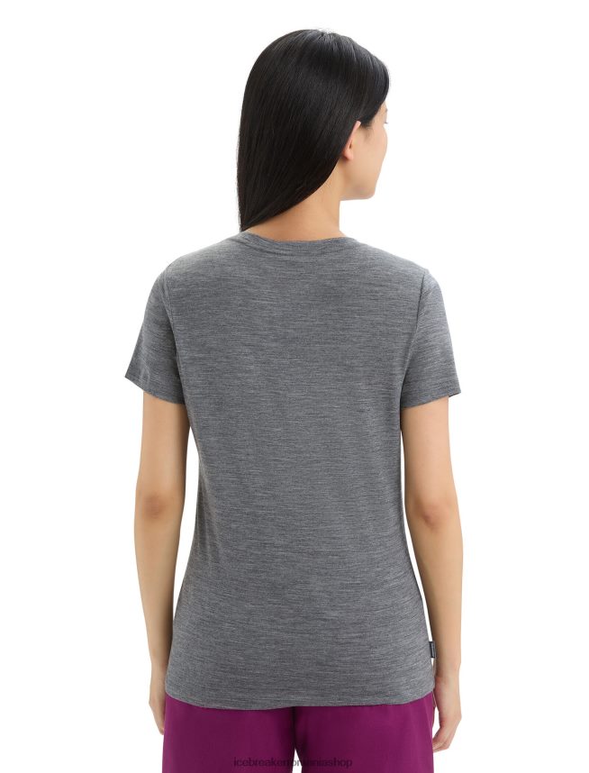 Icebreaker îmbrăcăminte gritstone heather femei tricou cu mânecă scurtă merino tech lite ii flori de primăvară DL46T623