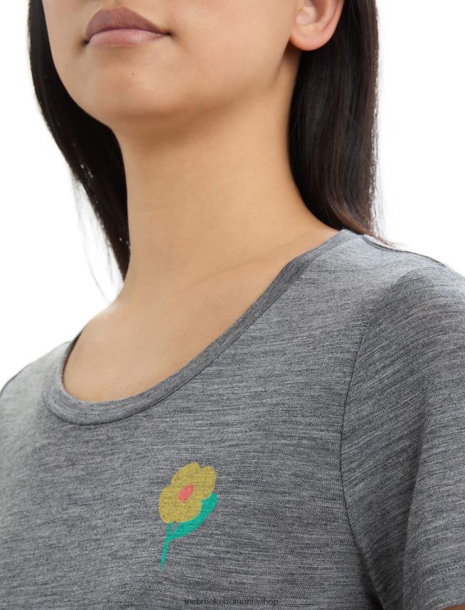 Icebreaker îmbrăcăminte gritstone heather femei tricou cu mânecă scurtă merino tech lite ii flori de primăvară DL46T623