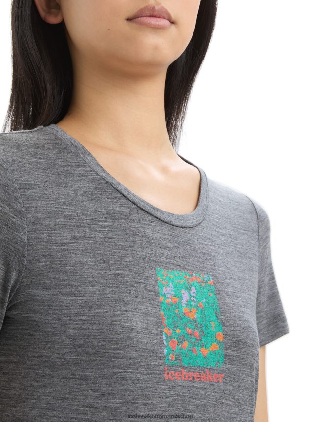 Icebreaker îmbrăcăminte gritstone heather femei tricou cu mânecă scurtă merino tech lite ii wildflower bloom DL46T646