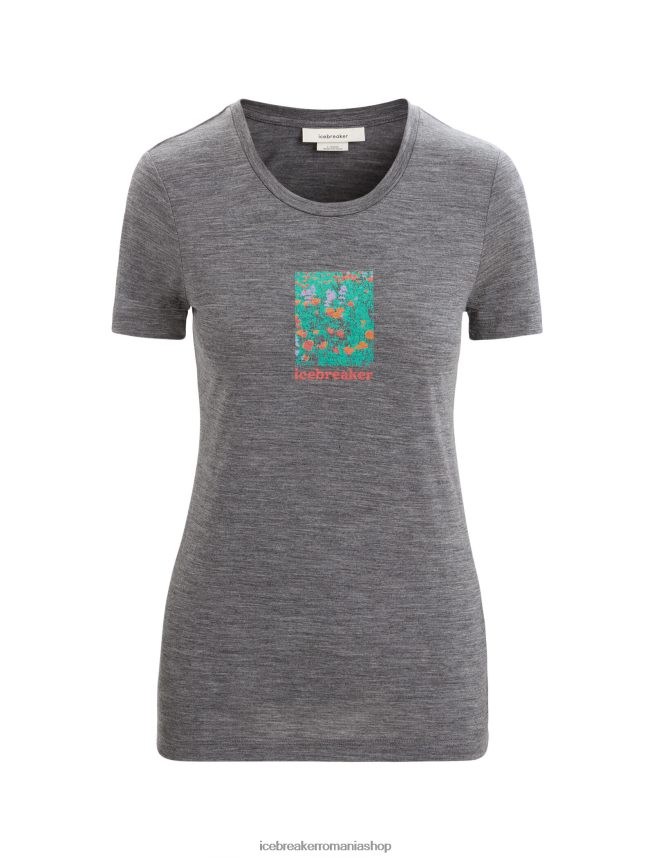 Icebreaker îmbrăcăminte gritstone heather femei tricou cu mânecă scurtă merino tech lite ii wildflower bloom DL46T646