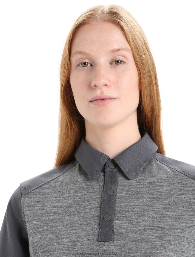 Icebreaker îmbrăcăminte gritstone heather/muson femei top cu mânecă scurtă merino hike DL46T650