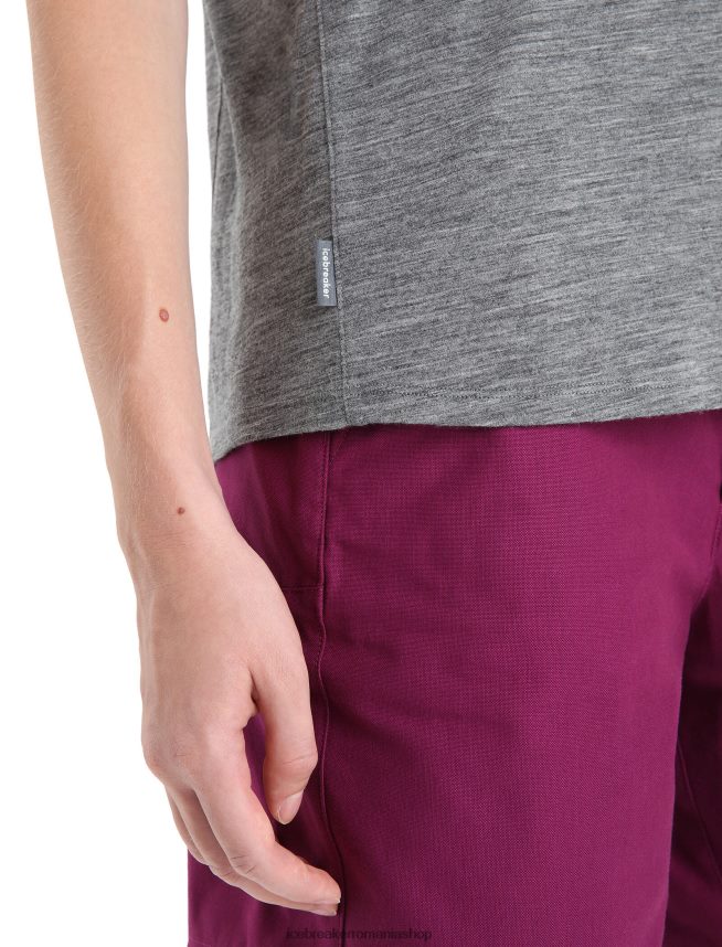 Icebreaker îmbrăcăminte gritstone heather/muson femei top cu mânecă scurtă merino hike DL46T650