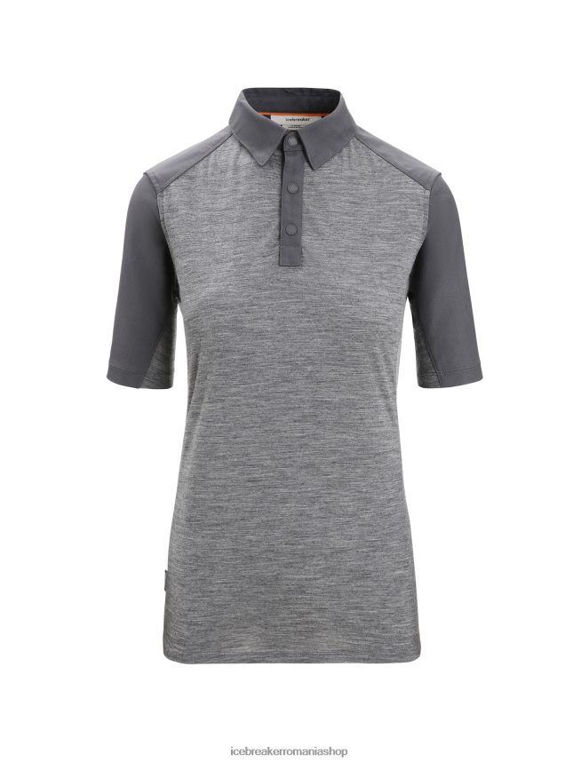 Icebreaker îmbrăcăminte gritstone heather/muson femei top cu mânecă scurtă merino hike DL46T650
