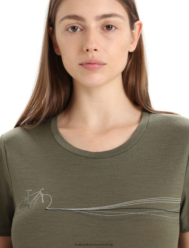 Icebreaker îmbrăcăminte loden femei merino tech lite ii tricou cu maneca scurta cadence paths DL46T633