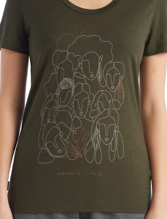 Icebreaker îmbrăcăminte loden femei tricou cu mânecă scurtă merino tech lite ii cerc DL46T929