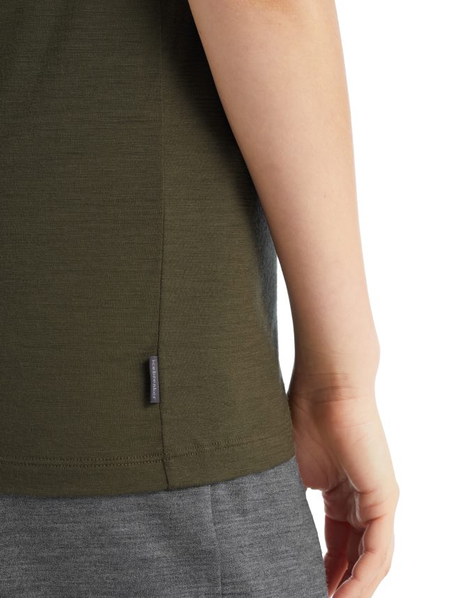 Icebreaker îmbrăcăminte loden femei tricou cu mânecă scurtă merino tech lite ii cerc DL46T929