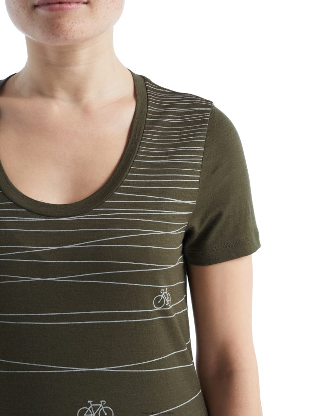 Icebreaker îmbrăcăminte loden femei tricou scoop cu mânecă scurtă merino tech lite ii hill sprint DL46T928