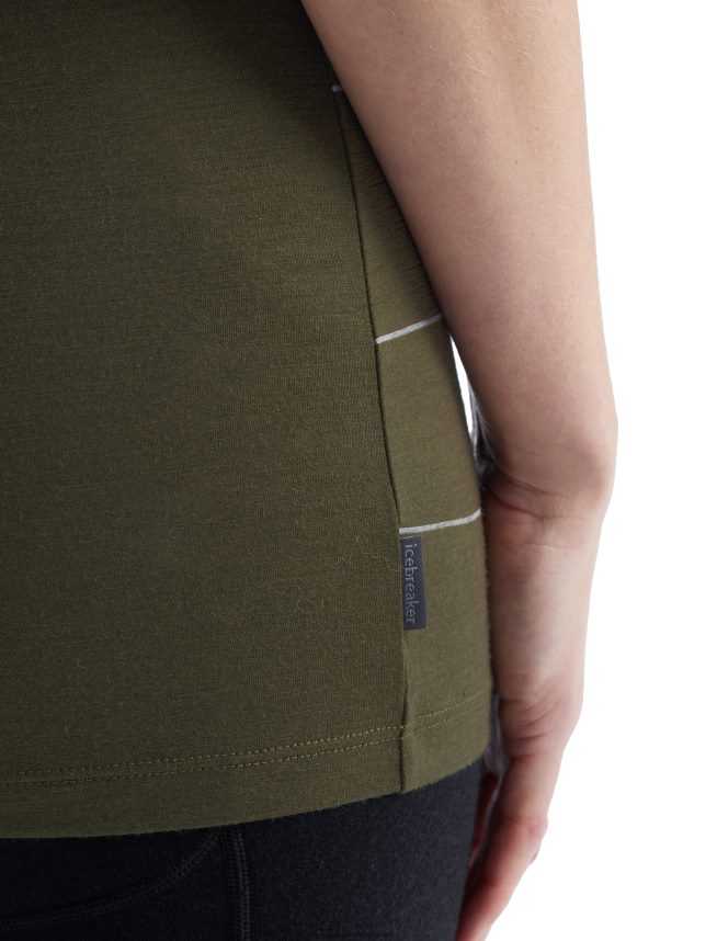 Icebreaker îmbrăcăminte loden femei tricou scoop cu mânecă scurtă merino tech lite ii hill sprint DL46T928