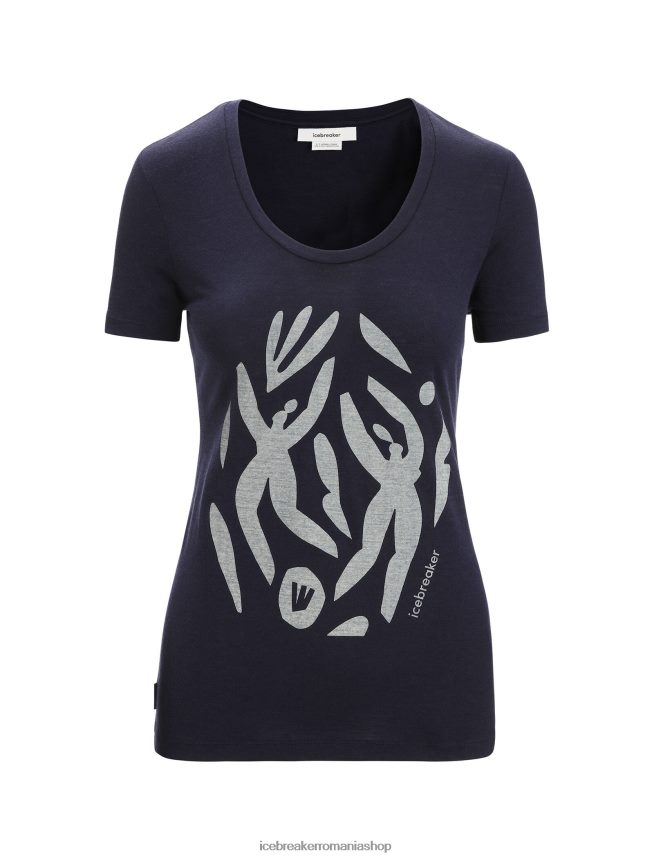 Icebreaker îmbrăcăminte marina de la miezul nopții femei merino tech lite ii tricou cu mânecă scurtă sărbătoarea naturii DL46T632