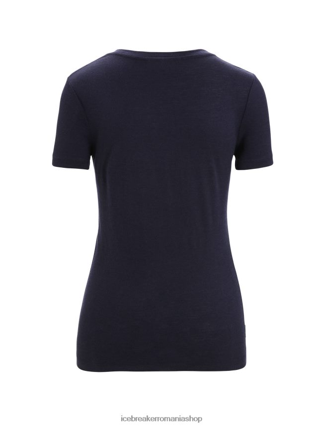Icebreaker îmbrăcăminte marina de la miezul nopții femei merino tech lite ii tricou cu maneca scurta cadence paths DL46T634
