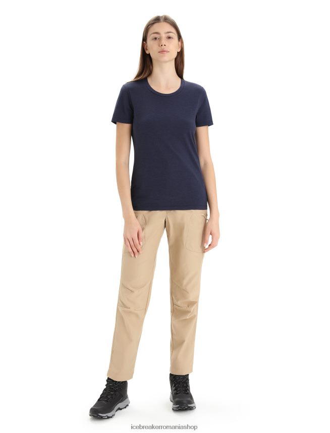 Icebreaker îmbrăcăminte marina de la miezul nopții femei tricou clasic cu mânecă scurtă din merino central DL46T653
