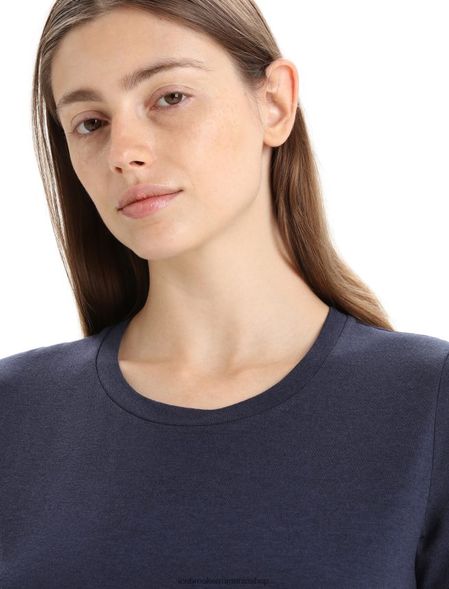 Icebreaker îmbrăcăminte marina de la miezul nopții femei tricou clasic cu mânecă scurtă din merino central DL46T653