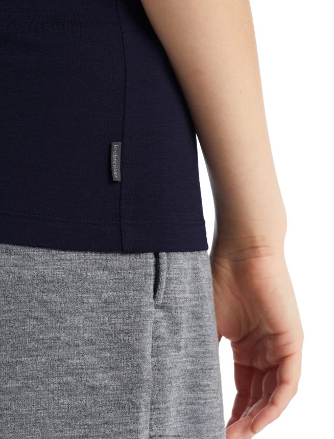 Icebreaker îmbrăcăminte marina de la miezul nopții femei tricou cu mânecă scurtă merino tech lite ii DL46T602