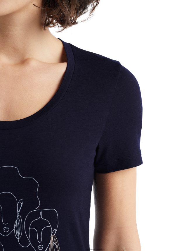 Icebreaker îmbrăcăminte marina de la miezul nopții femei tricou cu mânecă scurtă merino tech lite ii cerc DL46T930