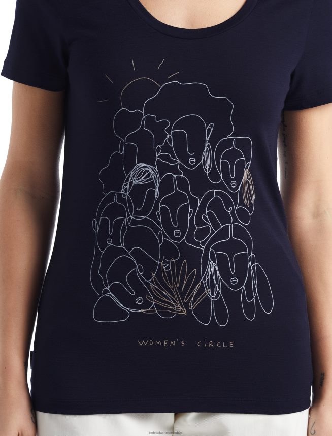 Icebreaker îmbrăcăminte marina de la miezul nopții femei tricou cu mânecă scurtă merino tech lite ii cerc DL46T930