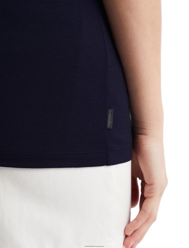 Icebreaker îmbrăcăminte marina de la miezul nopții femei tricou cu mânecă scurtă merino tech lite ii cerc DL46T930