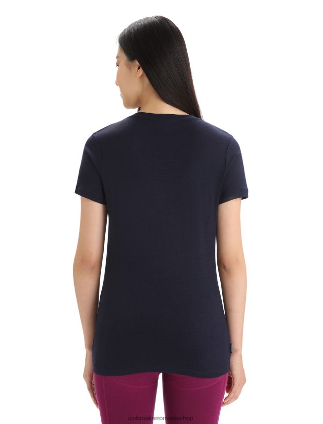 Icebreaker îmbrăcăminte marina de la miezul nopții femei tricou cu mânecă scurtă merino tech lite ii faza lunii DL46T615