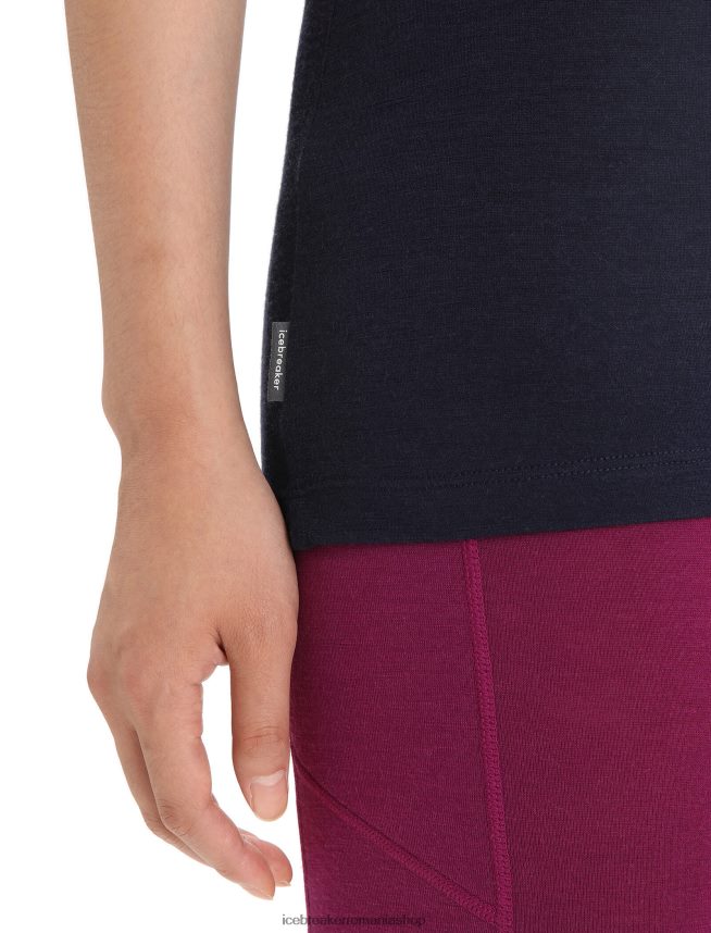 Icebreaker îmbrăcăminte marina de la miezul nopții femei tricou cu mânecă scurtă merino tech lite ii faza lunii DL46T615