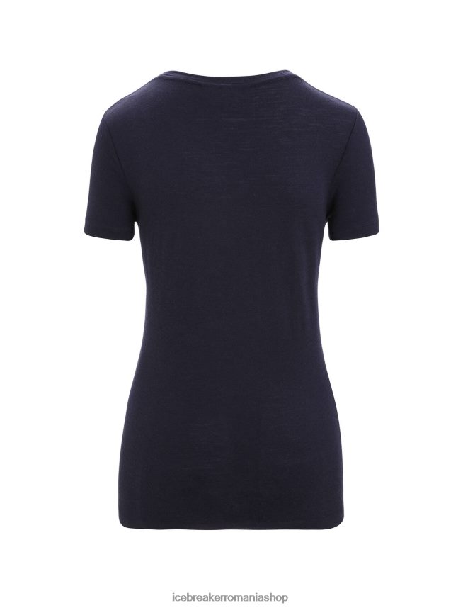 Icebreaker îmbrăcăminte marina de la miezul nopții femei tricou cu mânecă scurtă merino tech lite ii faza lunii DL46T615