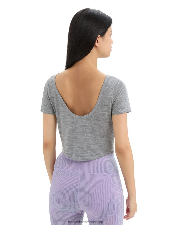 Icebreaker îmbrăcăminte metrou Heather femei tricou zoneknit merinos cu mânecă scurtă, cu spatele deschis DL46T669