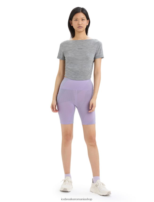 Icebreaker îmbrăcăminte metrou Heather femei tricou zoneknit merinos cu mânecă scurtă, cu spatele deschis DL46T669