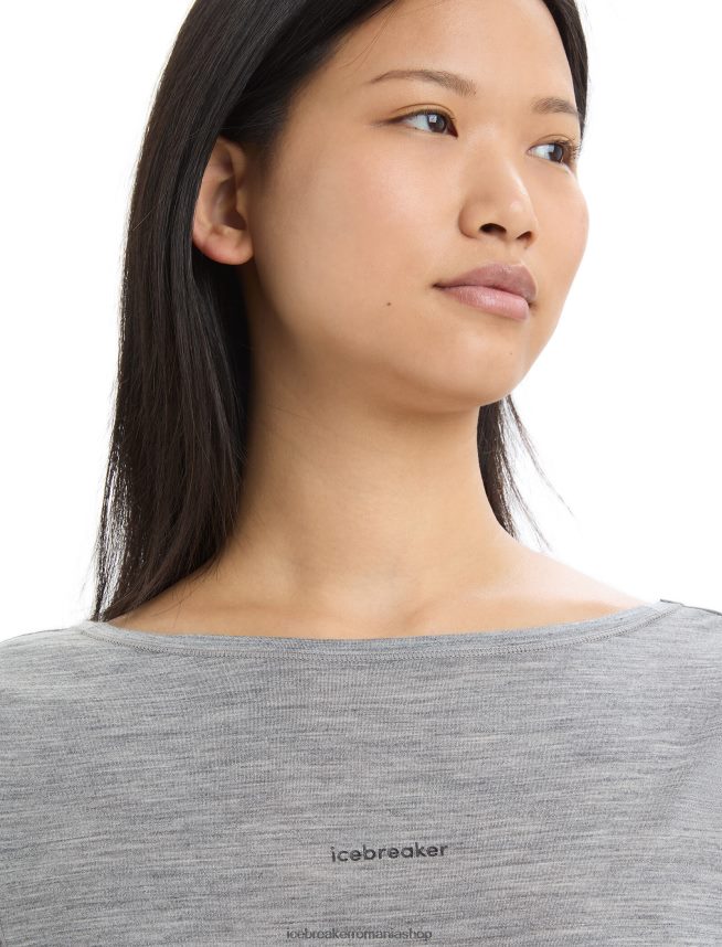 Icebreaker îmbrăcăminte metrou Heather femei tricou zoneknit merinos cu mânecă scurtă, cu spatele deschis DL46T669