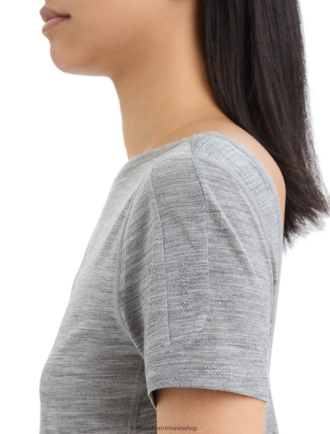 Icebreaker îmbrăcăminte metrou Heather femei tricou zoneknit merinos cu mânecă scurtă, cu spatele deschis DL46T669