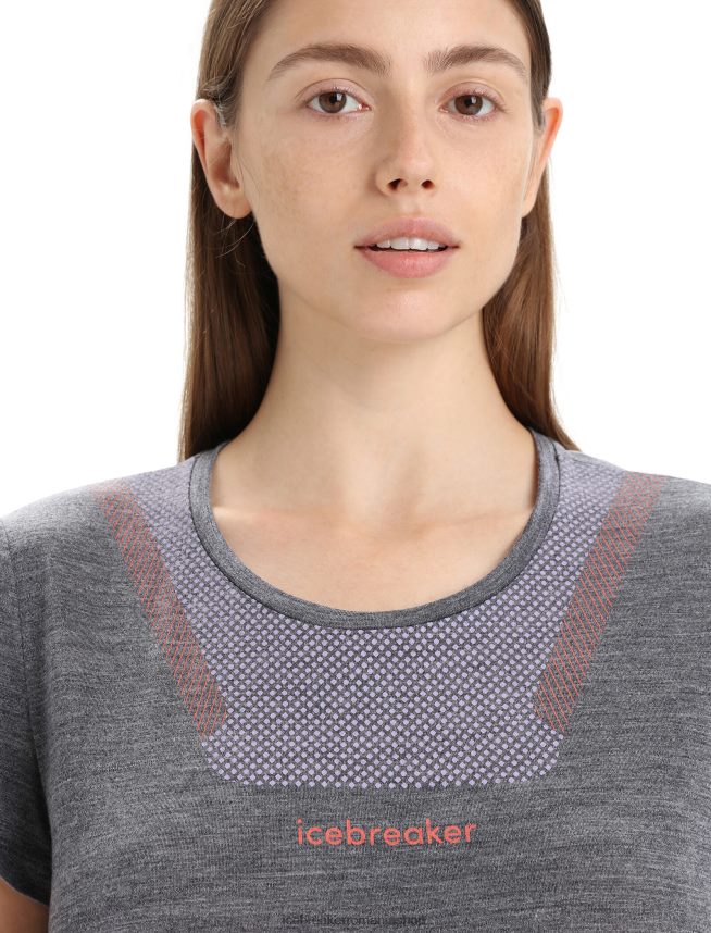 Icebreaker îmbrăcăminte miezul nopții marine heather femei tricou cu mânecă scurtă merino sphere ii hitt DL46T673