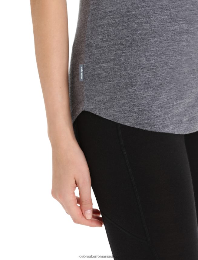 Icebreaker îmbrăcăminte miezul nopții marine heather femei tricou cu mânecă scurtă merino sphere ii hitt DL46T673