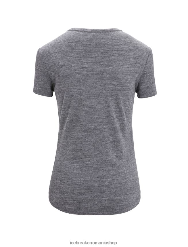 Icebreaker îmbrăcăminte miezul nopții marine heather femei tricou cu mânecă scurtă merino sphere ii hitt DL46T673