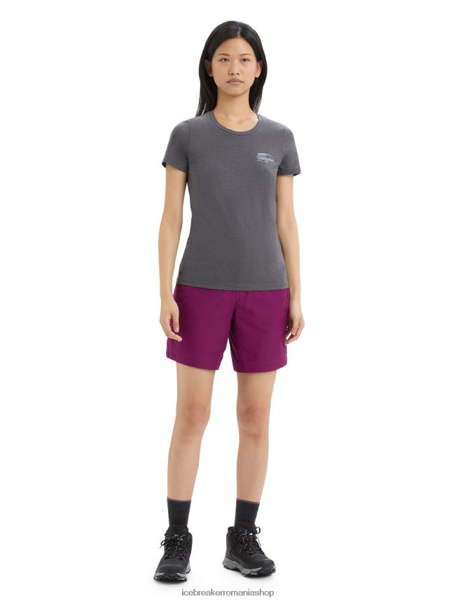 Icebreaker îmbrăcăminte muson femei merino central clasic tricou cu maneca scurta caravan life DL46T663