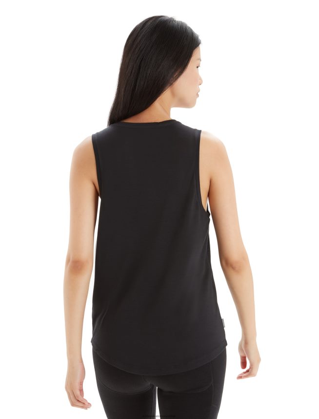 Icebreaker îmbrăcăminte negru femei rezervor merino sphere ii DL46T617