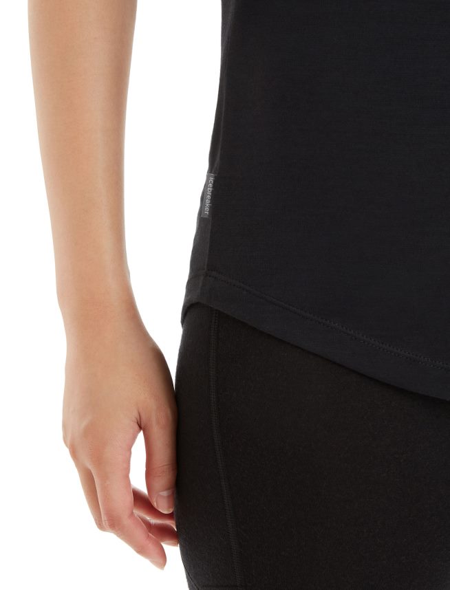 Icebreaker îmbrăcăminte negru femei rezervor merino sphere ii DL46T617