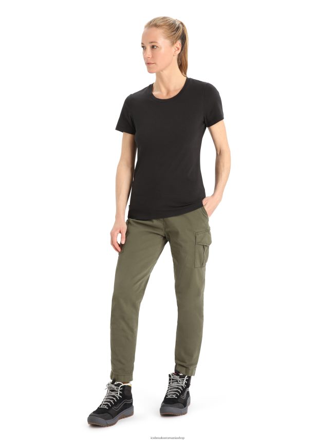 Icebreaker îmbrăcăminte negru femei tricou clasic cu mânecă scurtă din merino central DL46T651