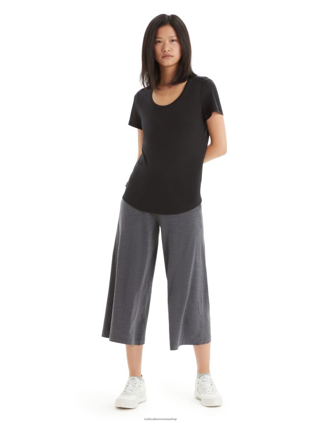 Icebreaker îmbrăcăminte negru femei tricou cu mânecă scurtă merino sphere ii DL46T611