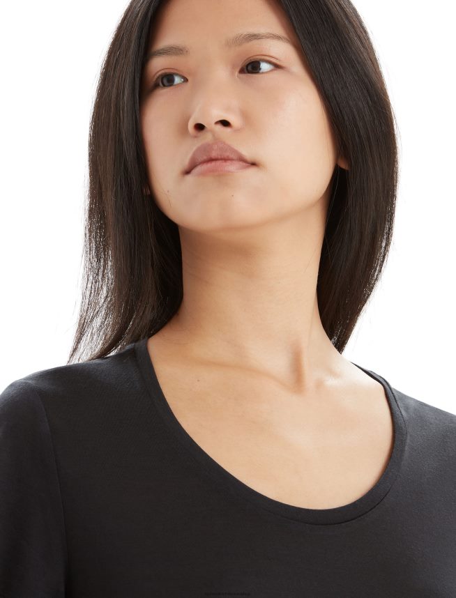 Icebreaker îmbrăcăminte negru femei tricou cu mânecă scurtă merino sphere ii DL46T611