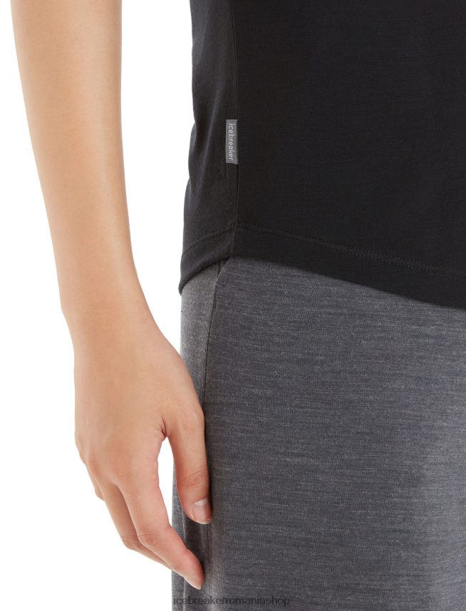 Icebreaker îmbrăcăminte negru femei tricou cu mânecă scurtă merino sphere ii DL46T611