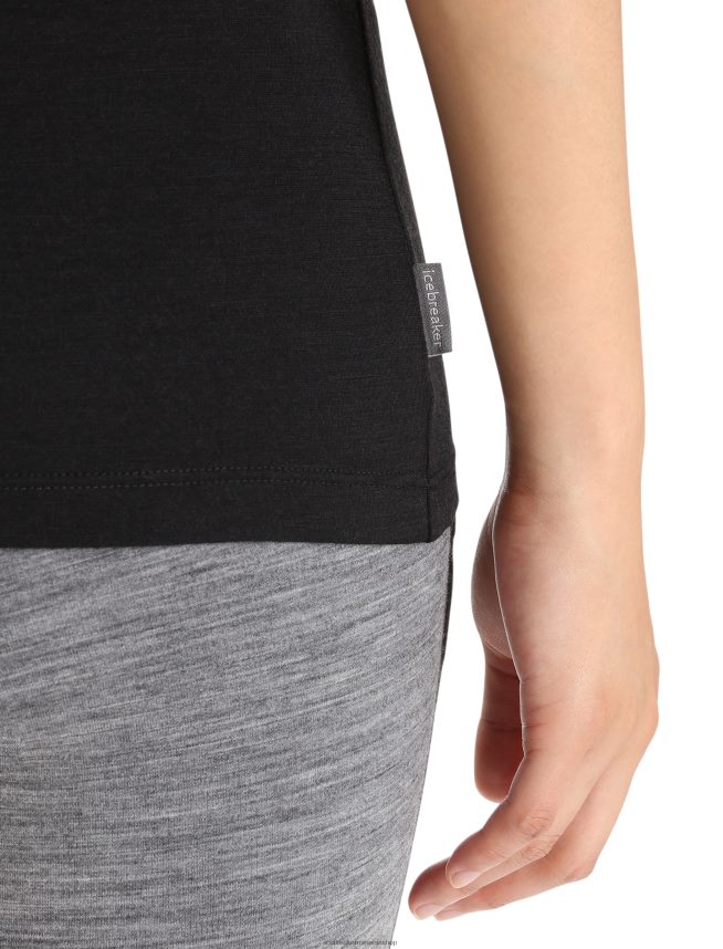 Icebreaker îmbrăcăminte negru femei tricou cu mânecă scurtă merino tech lite ii DL46T599